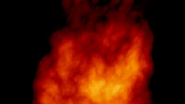 Fiery background animation of chemical fire — Stock Video