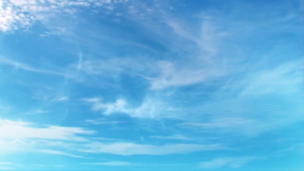 Blue sky with perfectly moving white clouds - timelapse — Stock Video