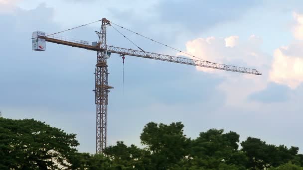 Construction with crane — Stock Video