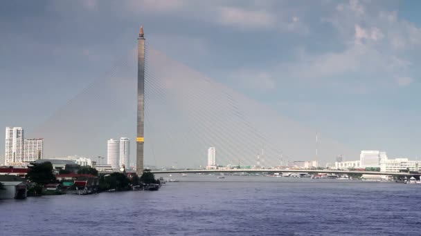 Rama viii brug in bangkok — Stockvideo