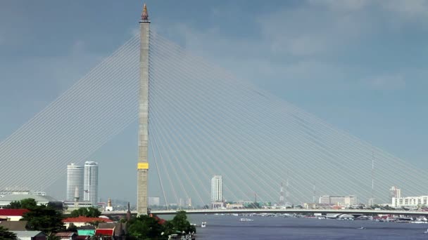 Рама Viii мосту в Бангкоку — стокове відео