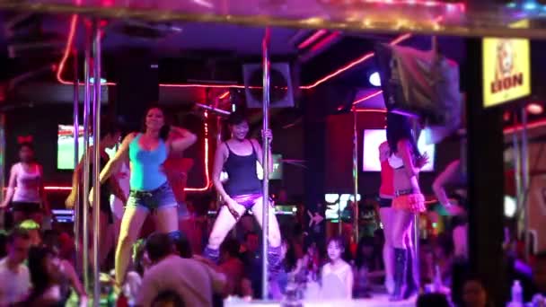 Striptease club with naked performance — Stock Video