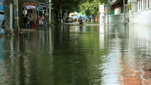 Calle bajo inundación — Vídeo de stock