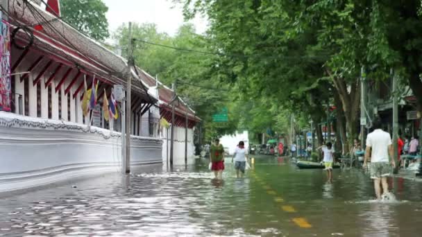 Straße unter Wasser — Stockvideo