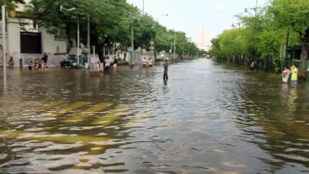 Alatt árvíz utca — Stock videók