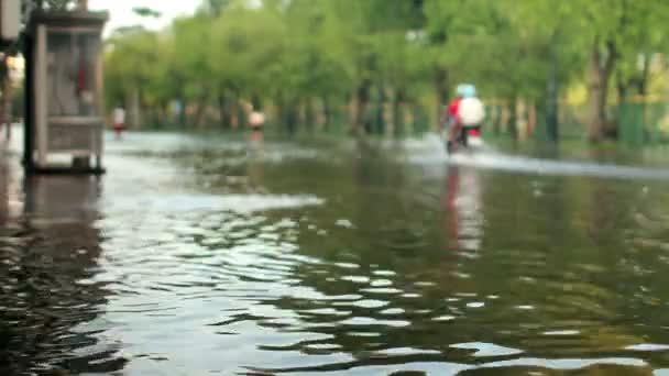 Ulica w powodzi — Wideo stockowe