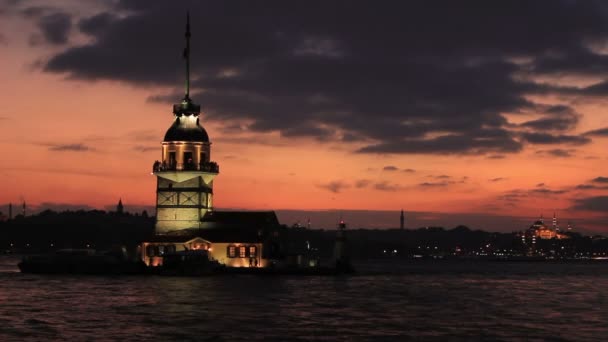 View of istanbul kizkulesi — Stock Video