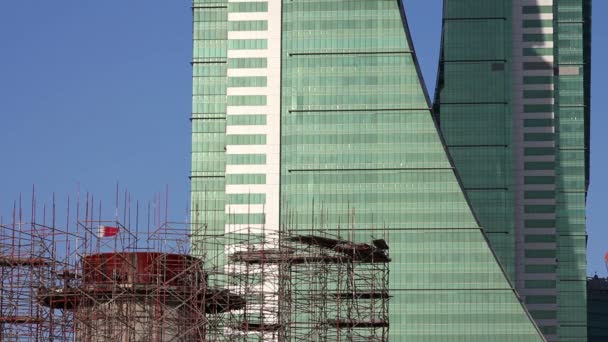 Construction of skyscraper building — Stock Video