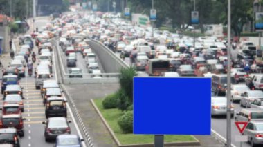 boş panoda trafik sıkışıklığı, reklam için ideal