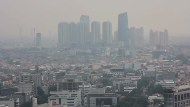 Haut angle jakarta vue sur la ville — Video