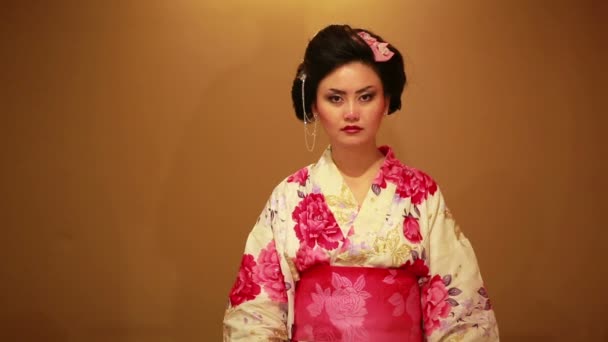 Japanse geisha samoerai — Stockvideo