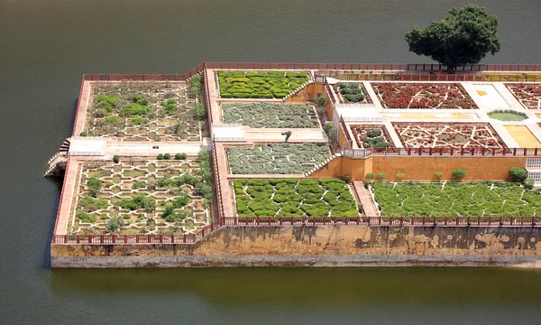 Erhöhte Ansicht der Bernstein-Fort-Gärten in Jaipur Indien — Stockfoto