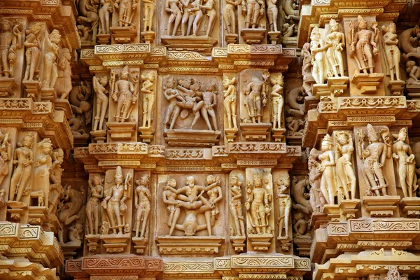 Group Sex Figures in Kama Sutra Temples in India — Stock Photo, Image