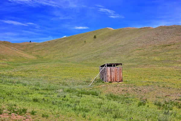 Mongolian wooden squat toilet — Stock Photo, Image