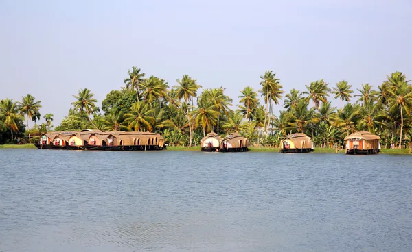 Lodě dům v kerala rameny — Stock fotografie