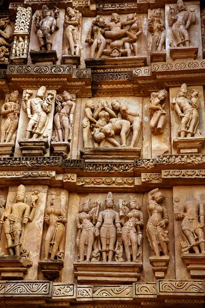 Group Sex Figures in Kama Sutra Temples in India — Stock Photo, Image