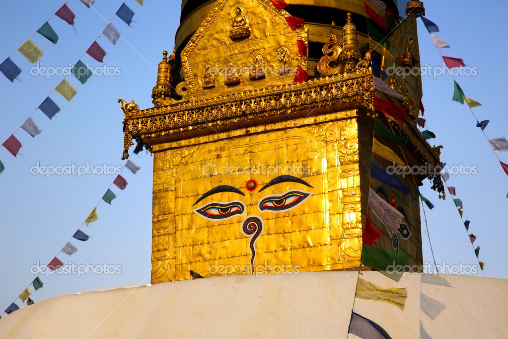 Symbol of Nepal, Buddha's Eyes in Kathmandu Stock Photo by ©kagemusha