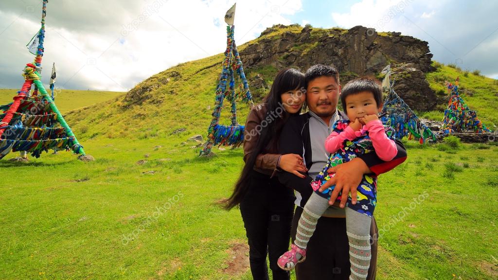 Shaman mongolian family, Ulaanbaatar, Mongolia
