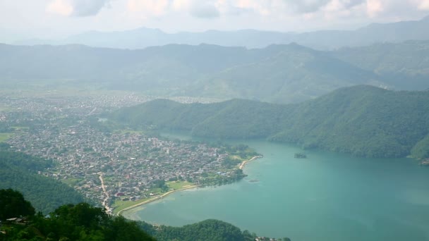 Pokhara sjö — Stockvideo