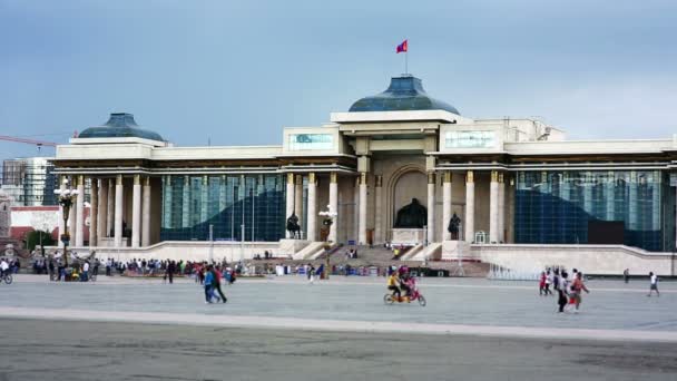 Sukhbaatar Meydanı — Stok video