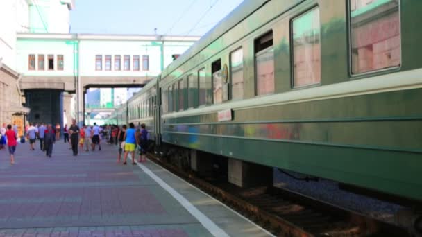 Trans-Siberische treinstation, novosibirsk — Stockvideo