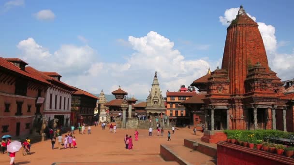 Bhaktapur durbar vierkant — Stockvideo