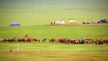paddock Naadam Festivali sırasında Moğolistan