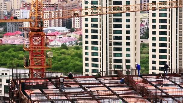 Trabajadores de la construcción — Vídeos de Stock