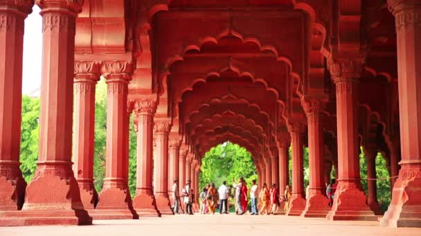 Visitantes em Red Fort — Vídeo de Stock