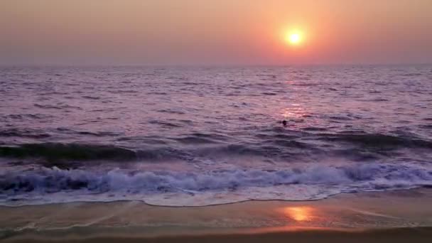 Man swimming sea — Stock Video