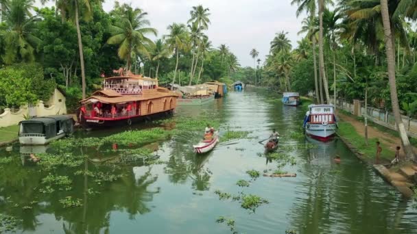 Cena cotidiana em Kerala Backwaters — Vídeo de Stock