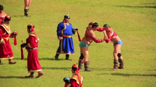 Torneo de lucha libre, Festival Naadam — Vídeo de stock