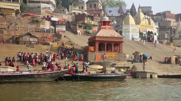Scena quotidiana di Ganges River — Video Stock