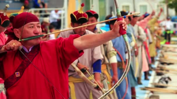 Наадамский фестиваль Archery Tom — стоковое видео