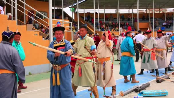 Naadam Festival Archery Tournament — Stock Video