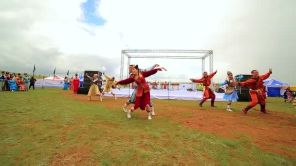 蒙古舞台表演 — 图库视频影像