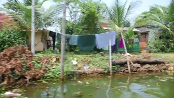 Dagelijks scène in de backwaters van kerala — Stockvideo