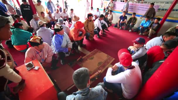 Naadam Festival Knucklebone Tournament — Stock Video