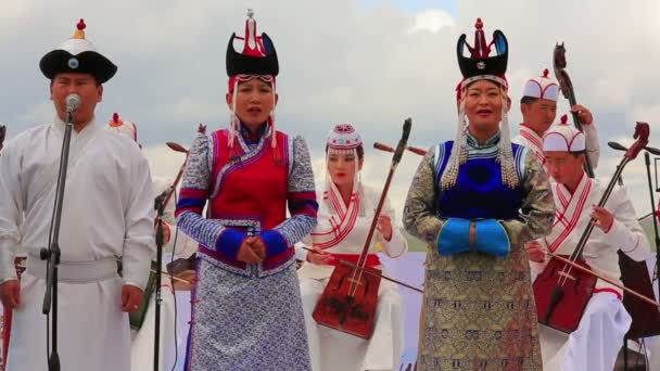 Монгольское музыкальное представление — стоковое видео
