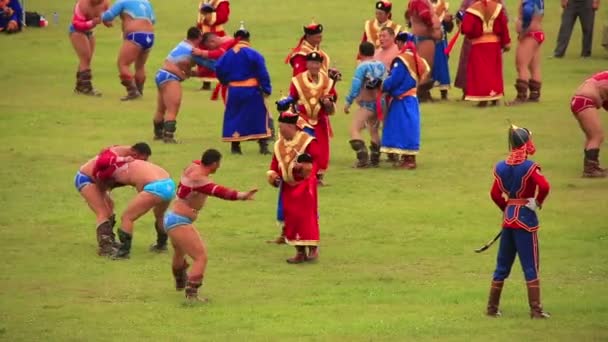 Боротьби турнір, фестиваль naadam — стокове відео