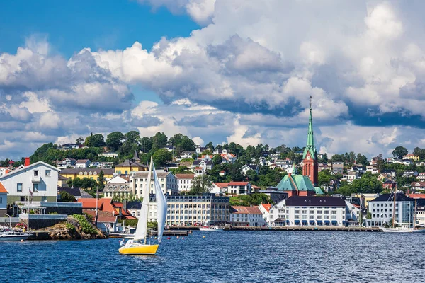 Vista Para Cidade Arendal Noruega — Fotografia de Stock