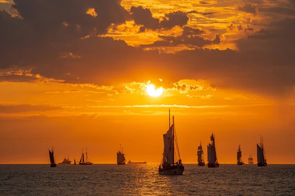 Zeilschepen Oostzee Warnemuende Duitsland — Stockfoto