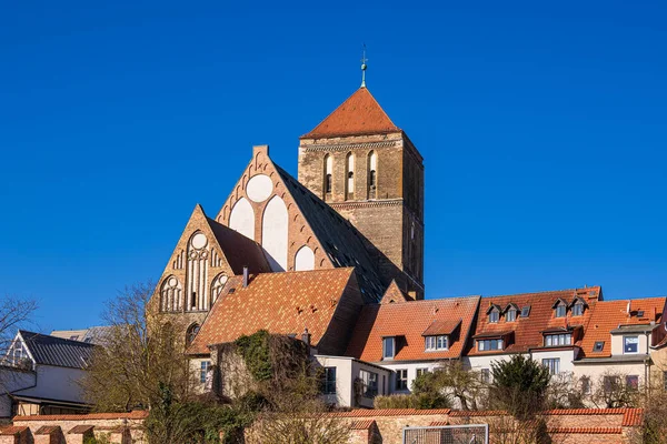 Blick Auf Die Nikolaikirche Rostock — Stockfoto