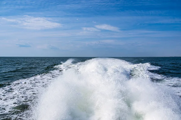 Stern Våg Ett Fartyg Nordsjön — Stockfoto