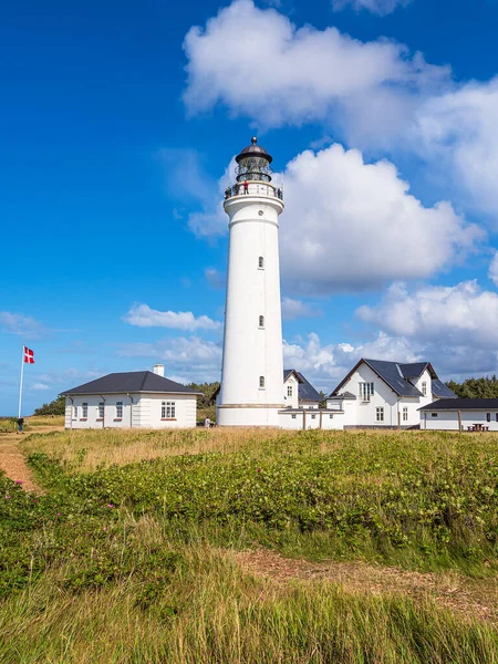 Vista Para Farol Hirtshals Fyr Dinamarca — Fotografia de Stock