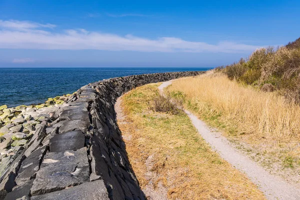 Πέτρινο Τείχος Huckemauer Στο Νησί Hiddensee Γερμανία — Φωτογραφία Αρχείου