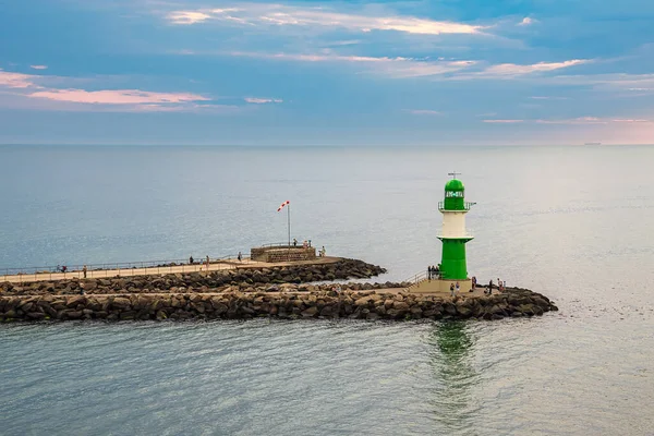 Mol Aan Wal Van Oostzee Warnemuende Duitsland — Stockfoto