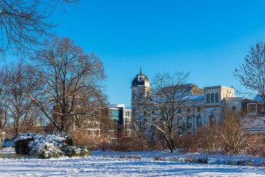 View over the park Rosengarten in Rostock, Germany.