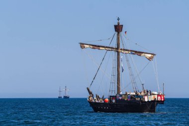Sailing ship on the Baltic Sea in Warnemunde, Germany.