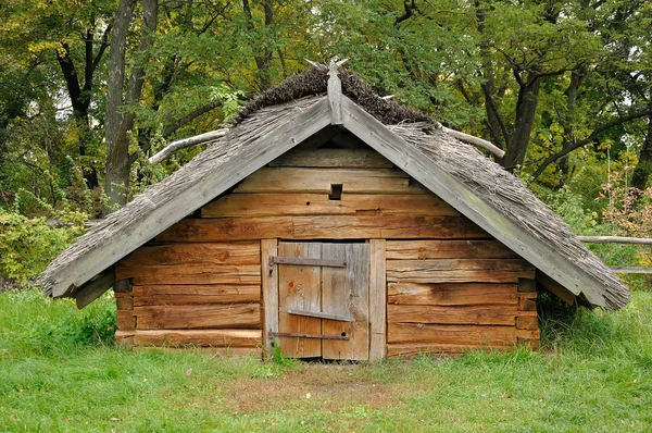 Staré dřevěné ukrajinský dům Stock Obrázky
